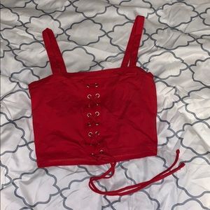 Charlotte Russe Lace up Crop top